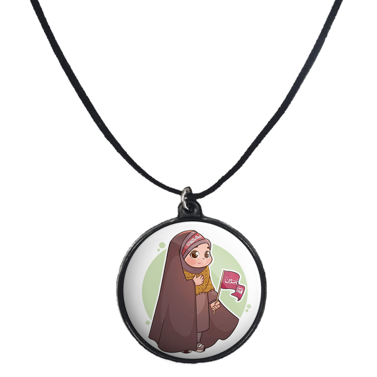 گردنبند پرمانه طرح حجاب کد pmb.24047 مدل دو طرفه