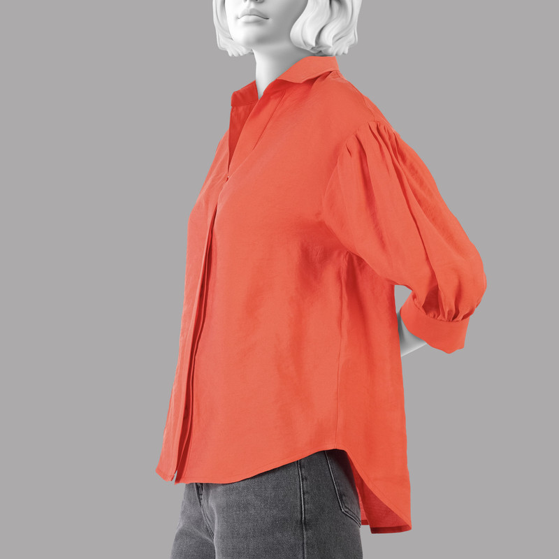 شومیز آستین سه ربع زنانه مدل 1040610 رنگ نارنجی