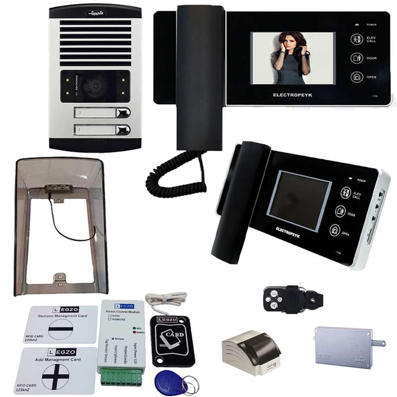 دربازکن تصویری الکتروپیک مدل FD1086/1196/Black/2دو واحدی باماژول ریموت دار