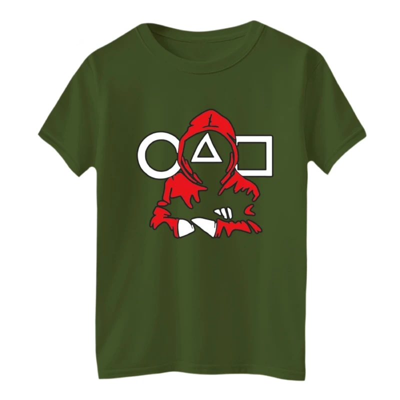 تی‌شرت آستین کوتاه لانگ یقه گرد بچگانه مدل بازی مرکب