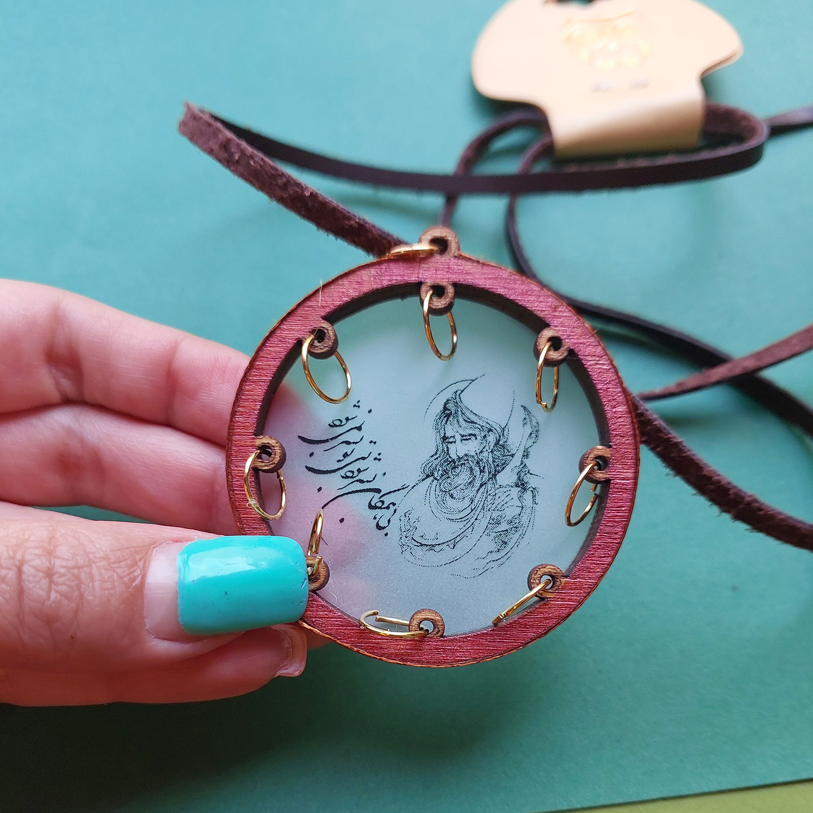 گردنبند زنانه مدل گره ای طرح ساز دف کد NC026