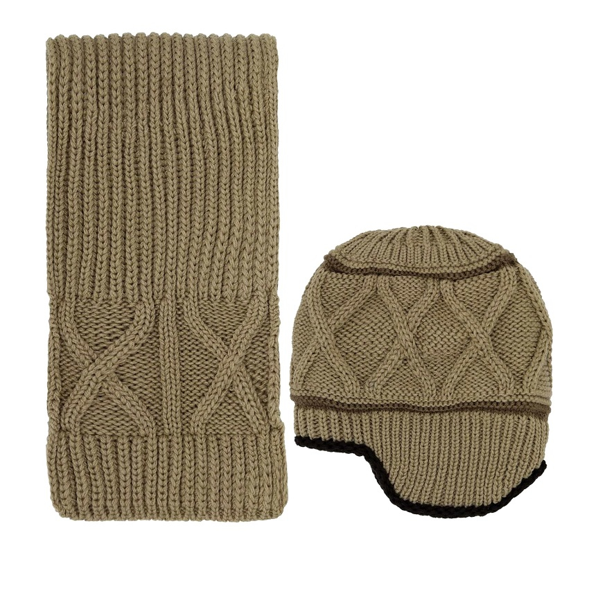 ست کلاه و شال گردن بافتنی مدل 530