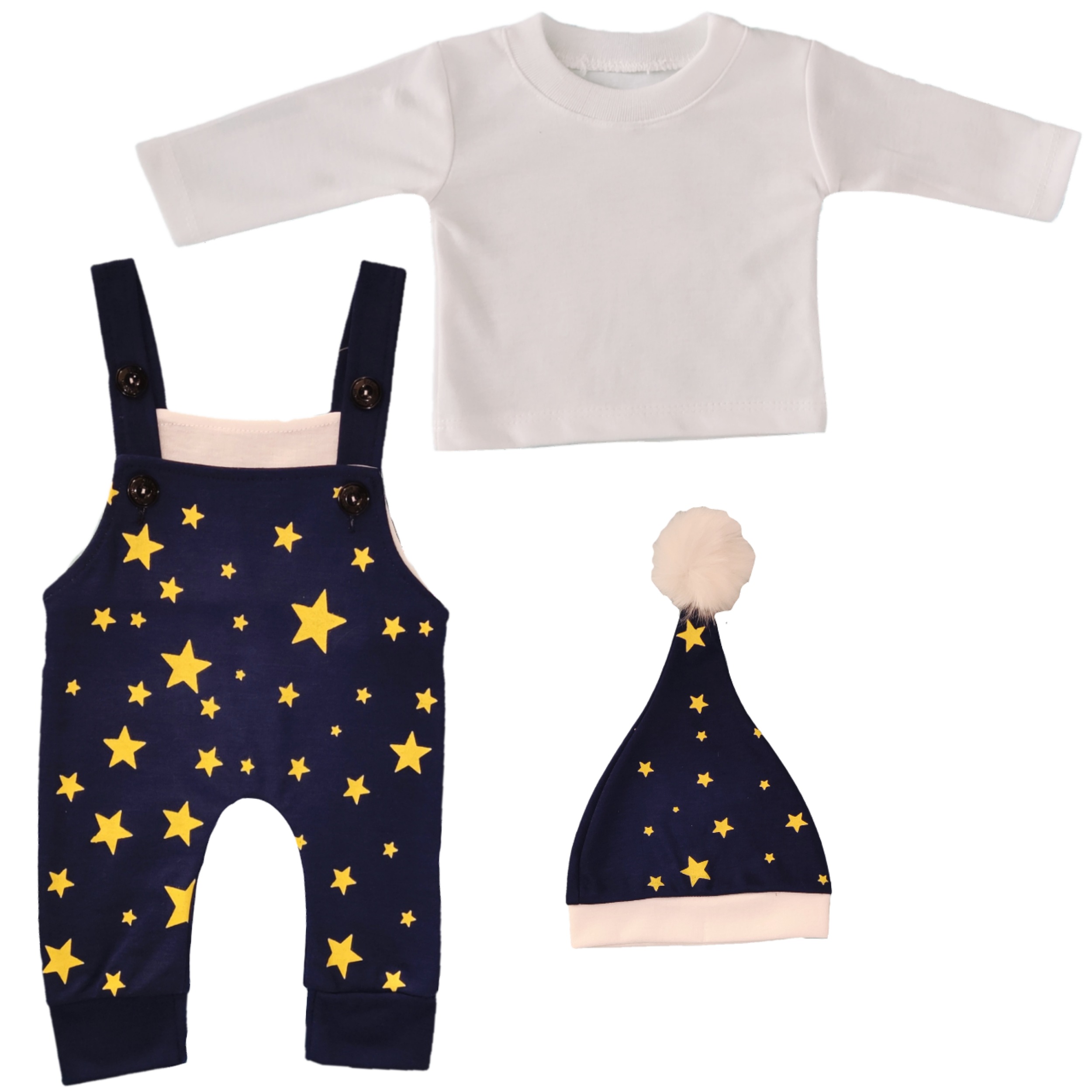ست 3 تکه لباس نوزادی مدل ستاره کد 17