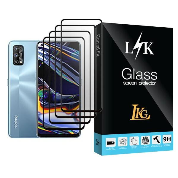 محافظ صفحه نمایش ال کا جی مدل LK Glass MIX004 مناسب برای گوشی موبایل ریلمی 7 Pro بسته چهار عددی