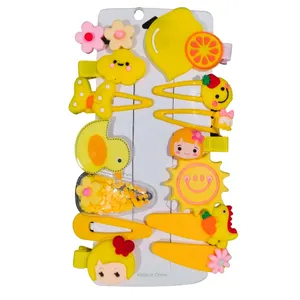 گیره مو دخترانه مدل لیمو مجموعه 14 عددی