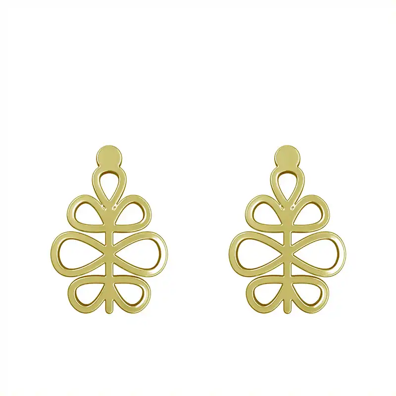 گوشواره طلا 18 عیار زنانه مدوپد مدل برگ کد GA1-15931