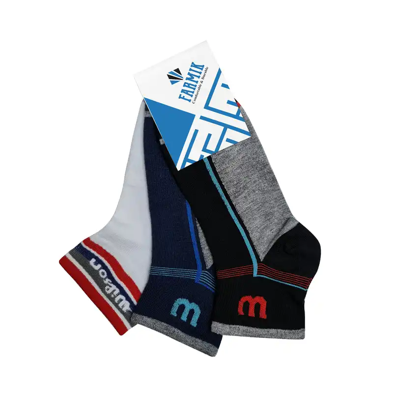 جوراب ورزشی مردانه مدل FM-03-wsb مجموعه 3 عددی