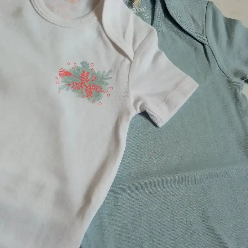 بادی آستین کوتاه نوزادی لوپیلو مدل  b9 مجموعه دو عددی