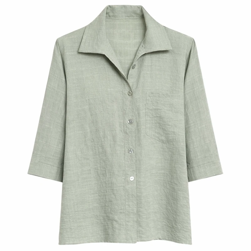 شومیز آستین سه ربع یقه برگردان زنانه مدل MZ01