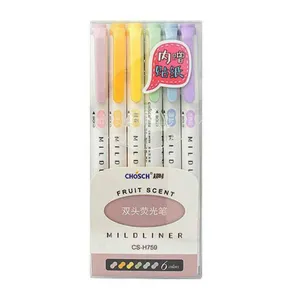 ماژیک علامت گذار مدل mildliner دو سر پاستلی بسته 6 عددی