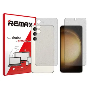 Remix matte screenprotector HyMTT model suitable for Samsung Galaxy S23 Plus mobile phones along with the back of the phone