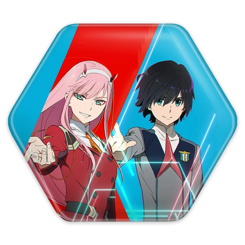 پیکسل خندالو طرح هیرو و زیروتو انیمه دارلینگ مدل شش ضلعی کد 10508