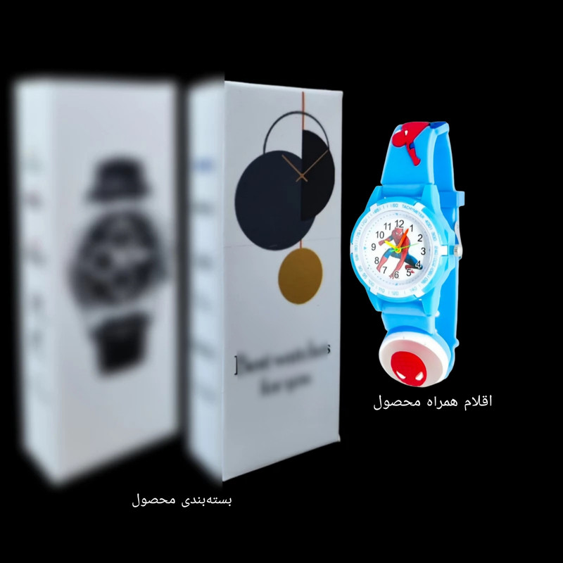 ساعت  مچی عقربه ای پسرانه مدل چراغدار بند سیلیکونی ضد حساسیت طرح مرد عنکبوتی کد 4