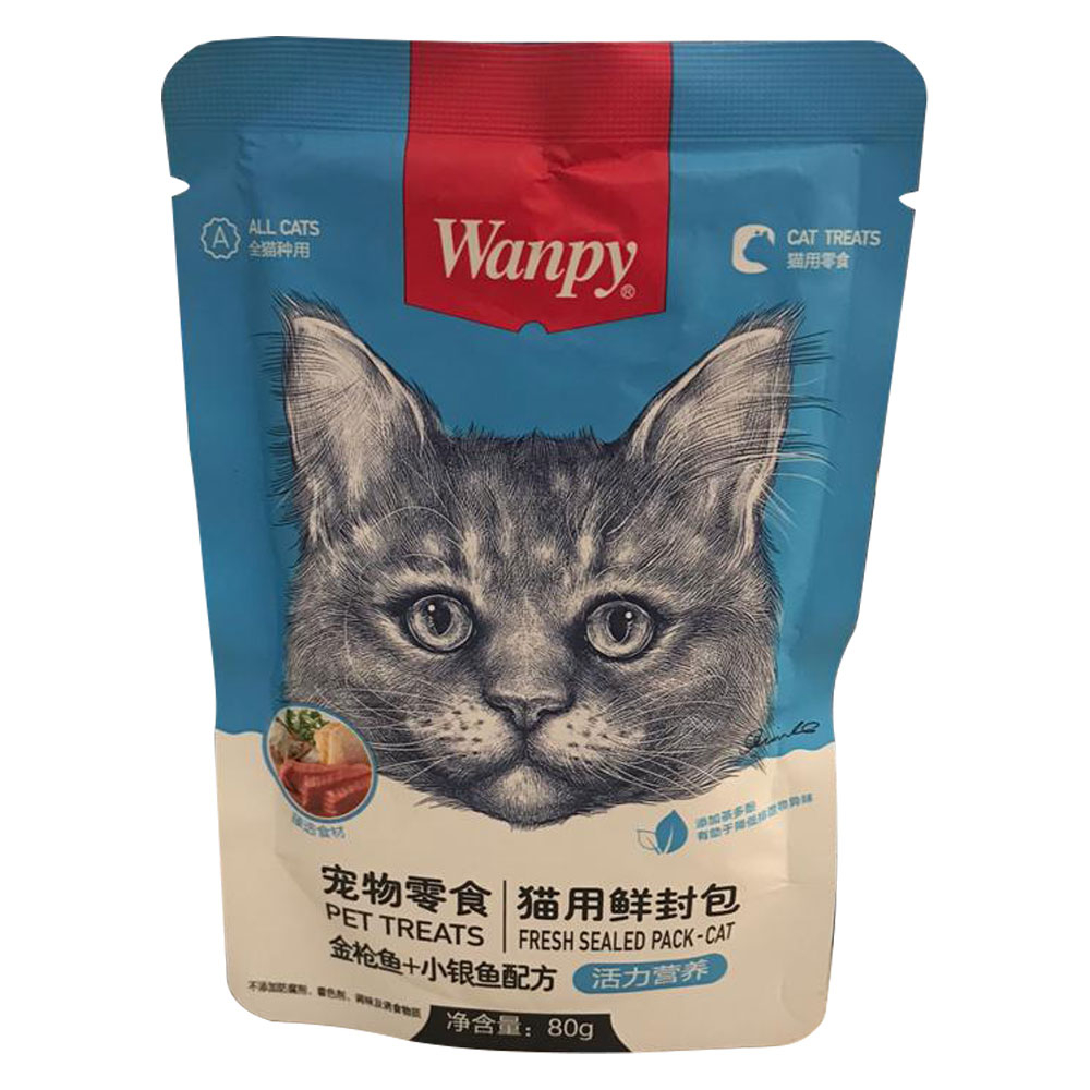 پوچ گربه ونپی مدل fish & chicken وزن 80 گرم