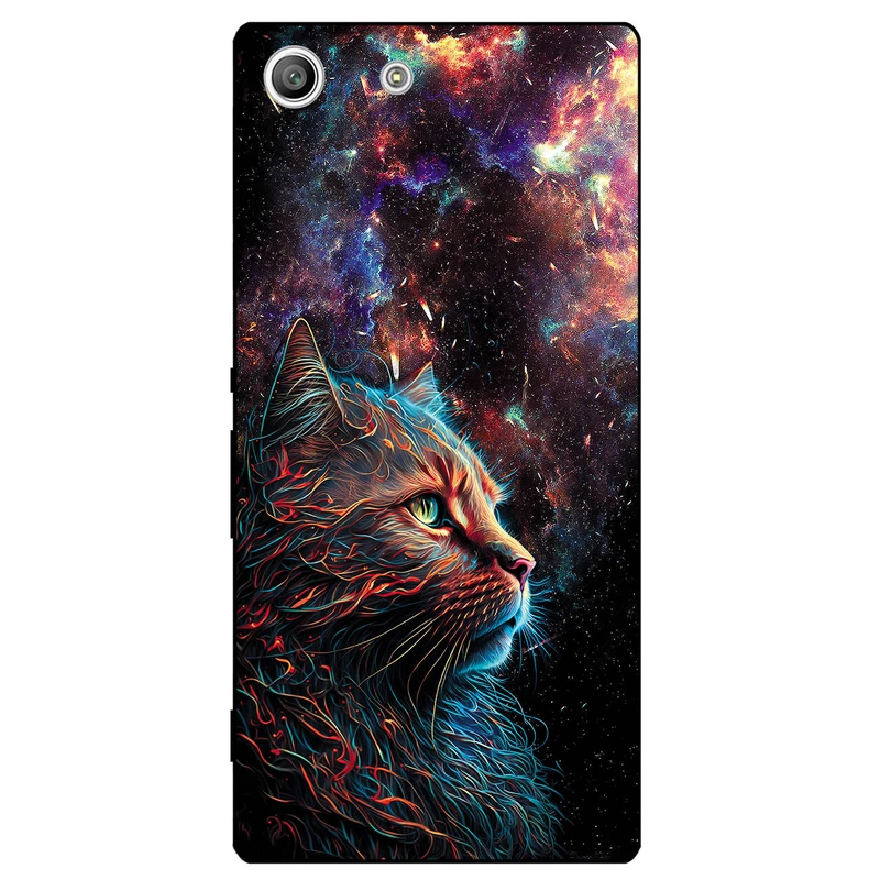 کاور مگافون طرح گربه کهکشانی مدل 4203 مناسب برای گوشی موبایل سونی Xperia M5 
