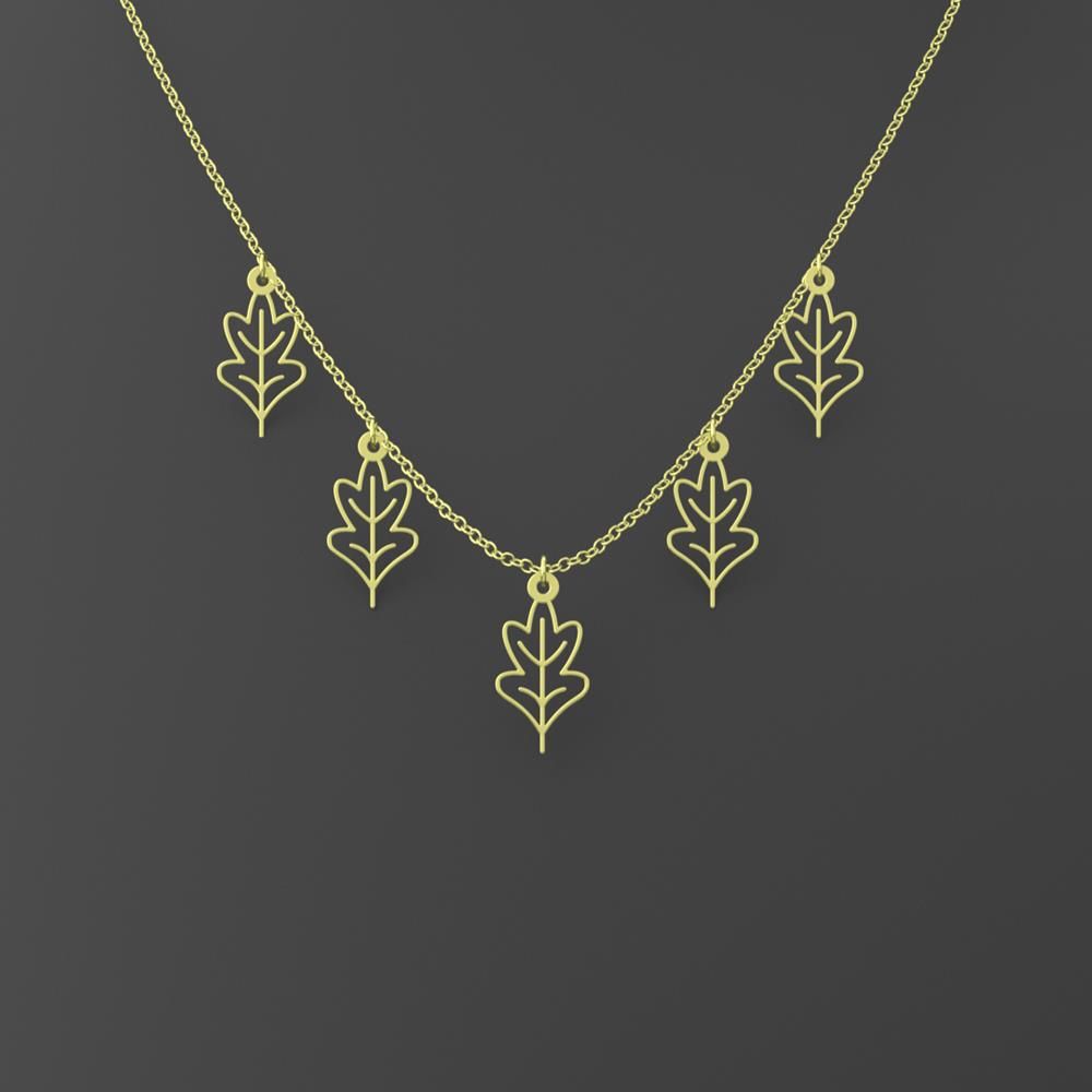 گردنبند طلا 18 عیار زنانه مدوپد مدل برگ کد RNA15890 - - 4