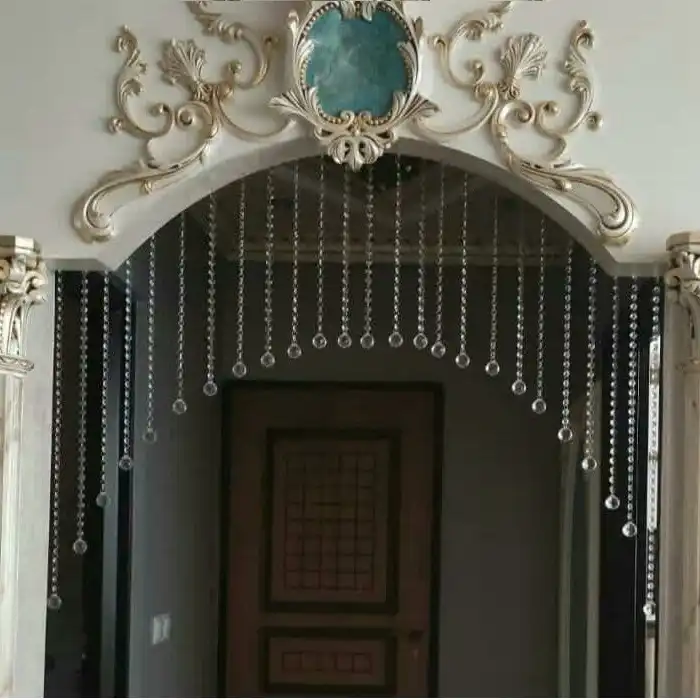 پرده ریشه ای آریا کریستال مدل هلال سایز 110x110 سانتی متر