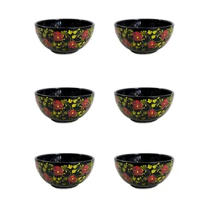 کاسه ماست خوری مدل گل قرمز بسته 6 عددی