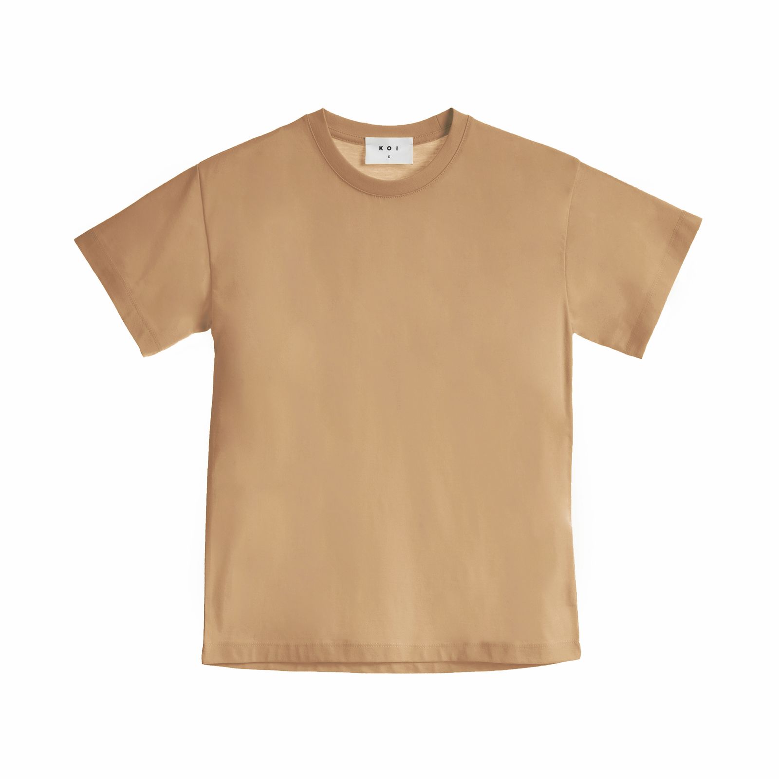 تی شرت آستین کوتاه زنانه کوی مدل رگولار هی گرل کد 444 رنگ کاراملی -  - 1