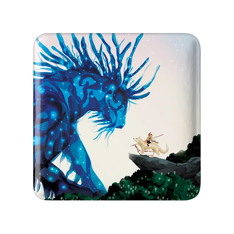 مگنت خندالو طرح سان و کوداما انیمه پرنسس مونونوکه مدل مربعی کد 34091