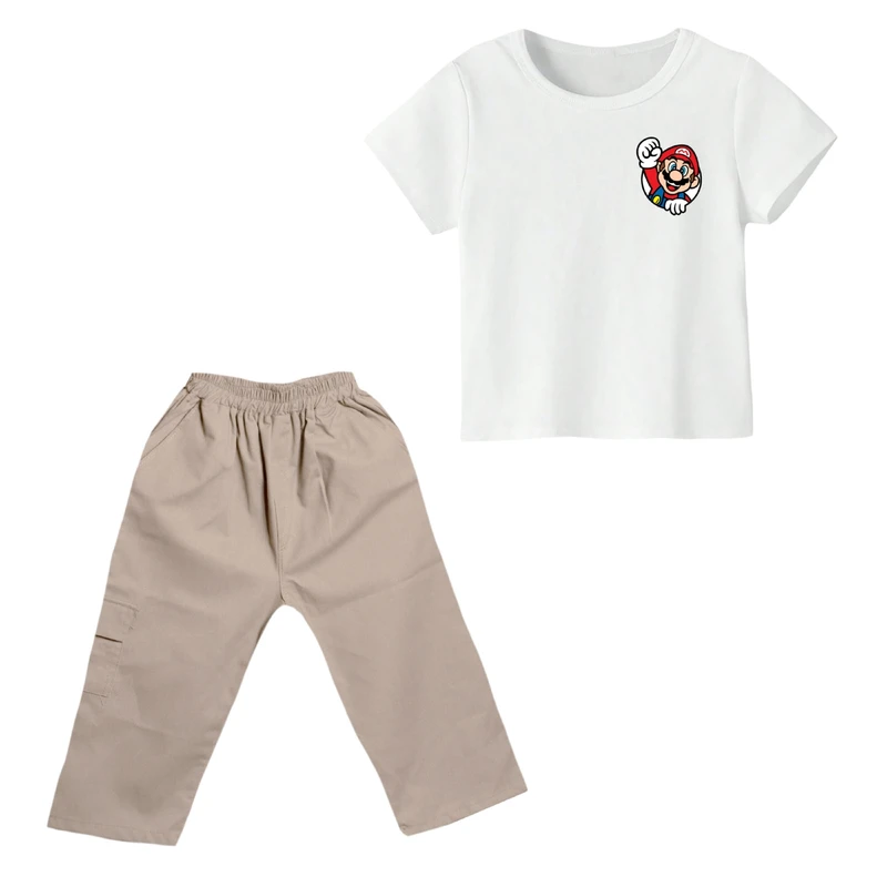 ست تی شرت و شلوارک پسرانه مدل ماریو کد ۹