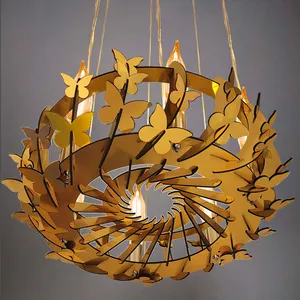 لوستر آویز 6 شعله طرح پروانه کد42