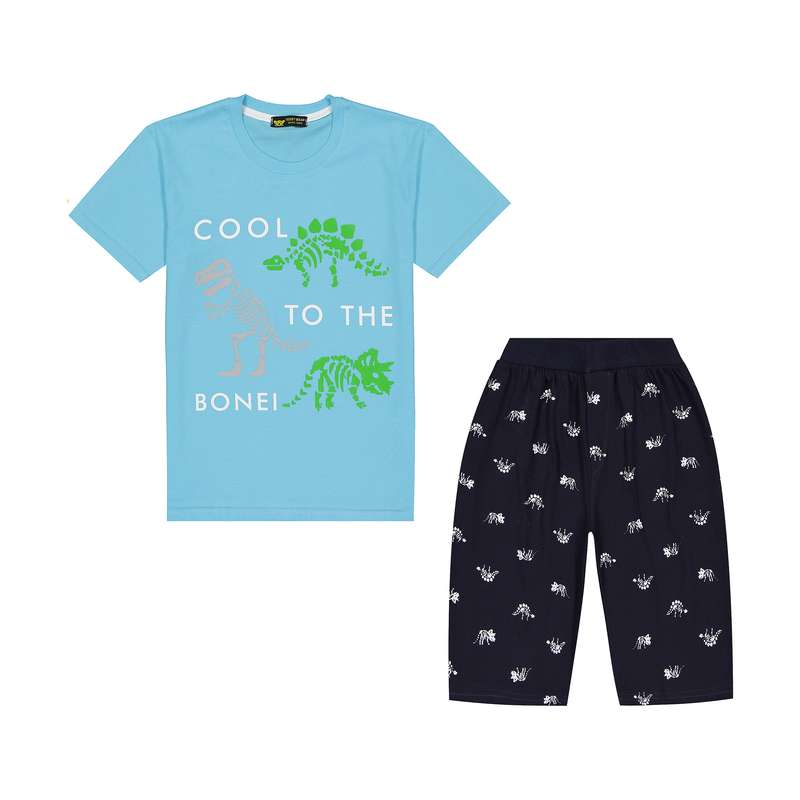 ست تی شرت آستین کوتاه و شلوارک پسرانه خرس کوچولو مدل 2011304-58