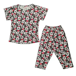 ست تی شرت آستین کوتاه و شلوارک دخترانه مدل میکی موس