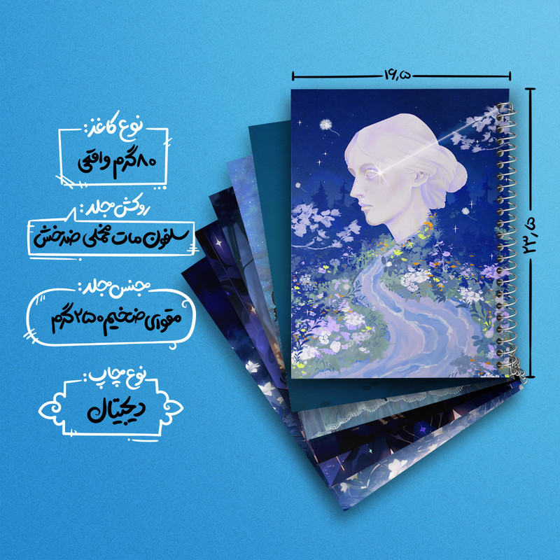 دفتر مشق 100 برگ خندالو طرح دخترانه کد 975 مجموعه 6 عددی