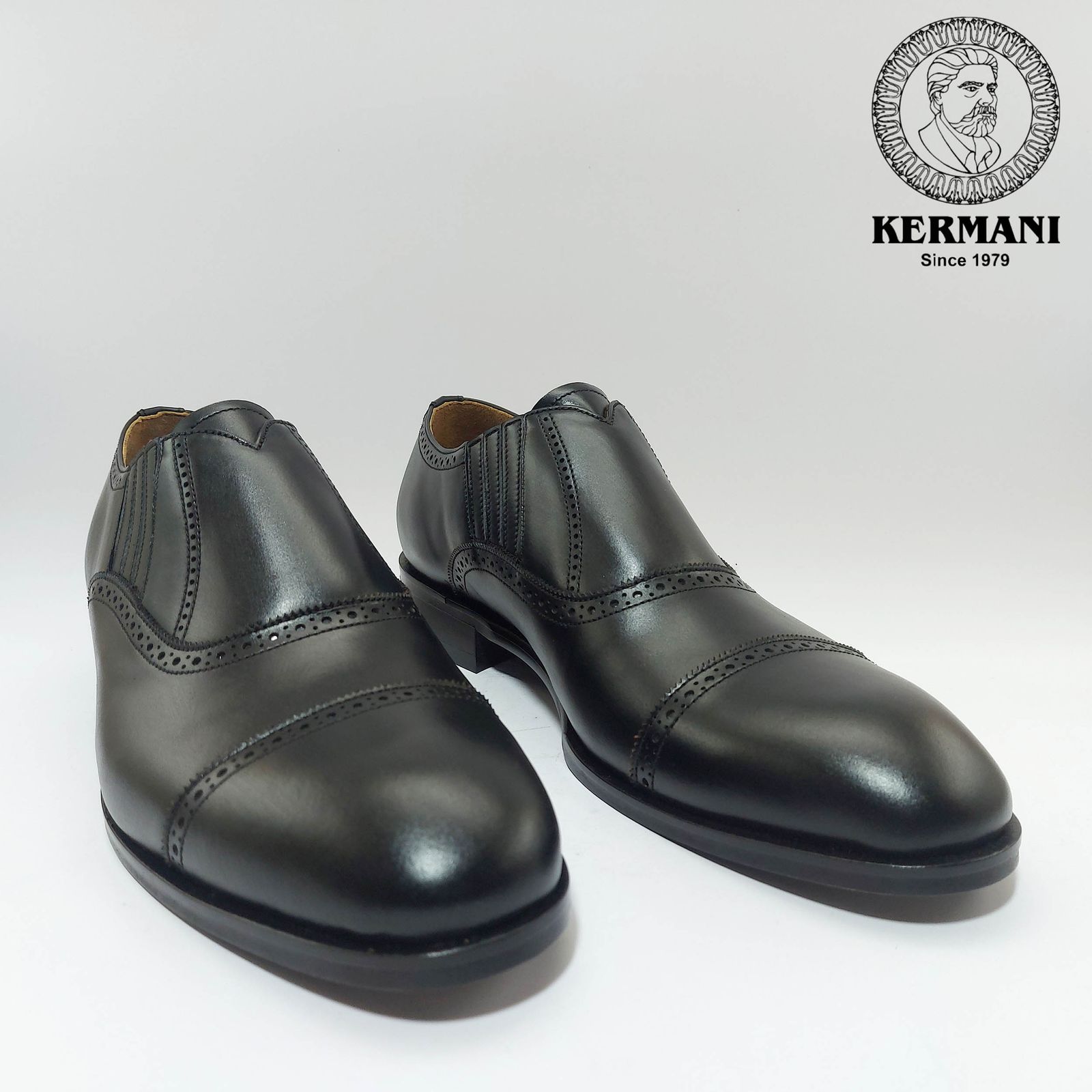 کفش مردانه کرمانی مدل چرم دستدوز طبیعی کد 1070 رنگ مشکی -  - 5