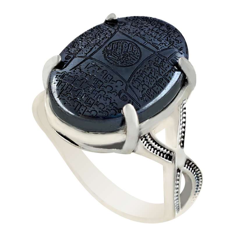 انگشتر نقره زنانه ملک زیور طرح چهار قل حدید مدل پیچش کد 91