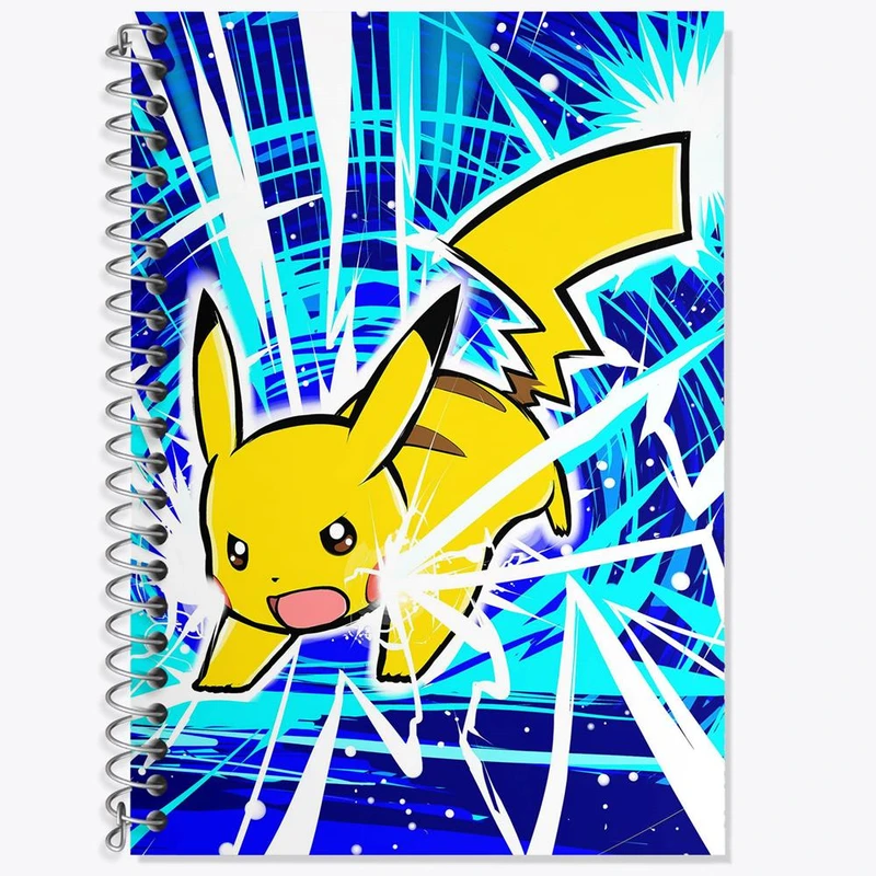 دفتر زبان 50 برگ خندالو مدل سه خط طرح پیکاچو انیمه پوکمون کد 17389