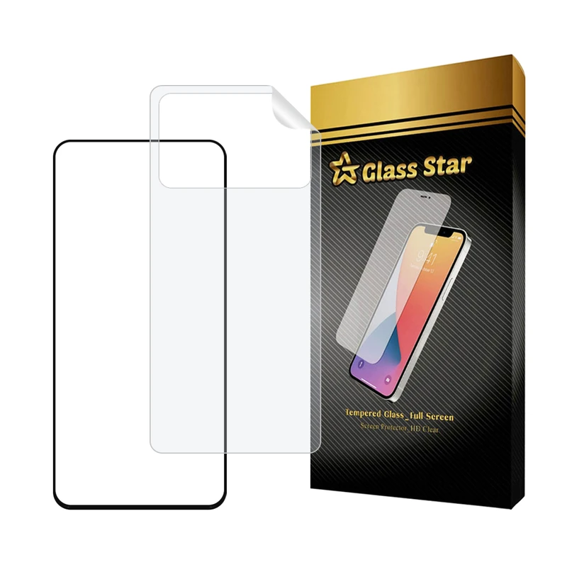 محافظ صفحه نمایش سرامیکی شفاف گلس استار مدل CERAMICNANOST مناسب برای گوشی موبایل شیائومی Redmi Note 10 5G / Note 10T 5G / Poco M3 Pro 5G به همراه محافظ پشت گوشی