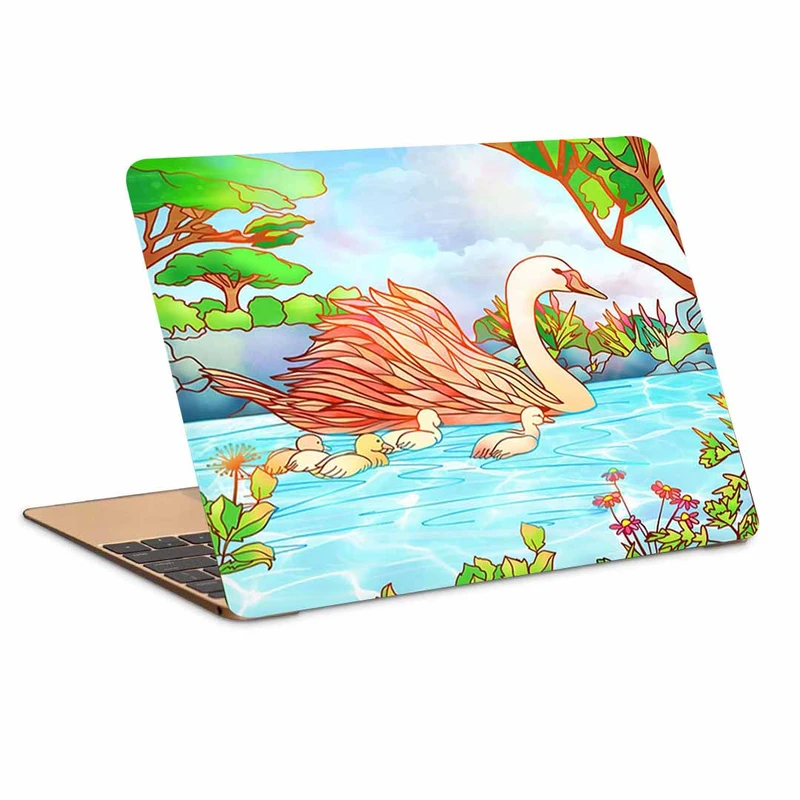 استیکر لپ تاپ طرح  قو کد p-1219 مناسب برای لپ تاپ 15.6 اینچ
