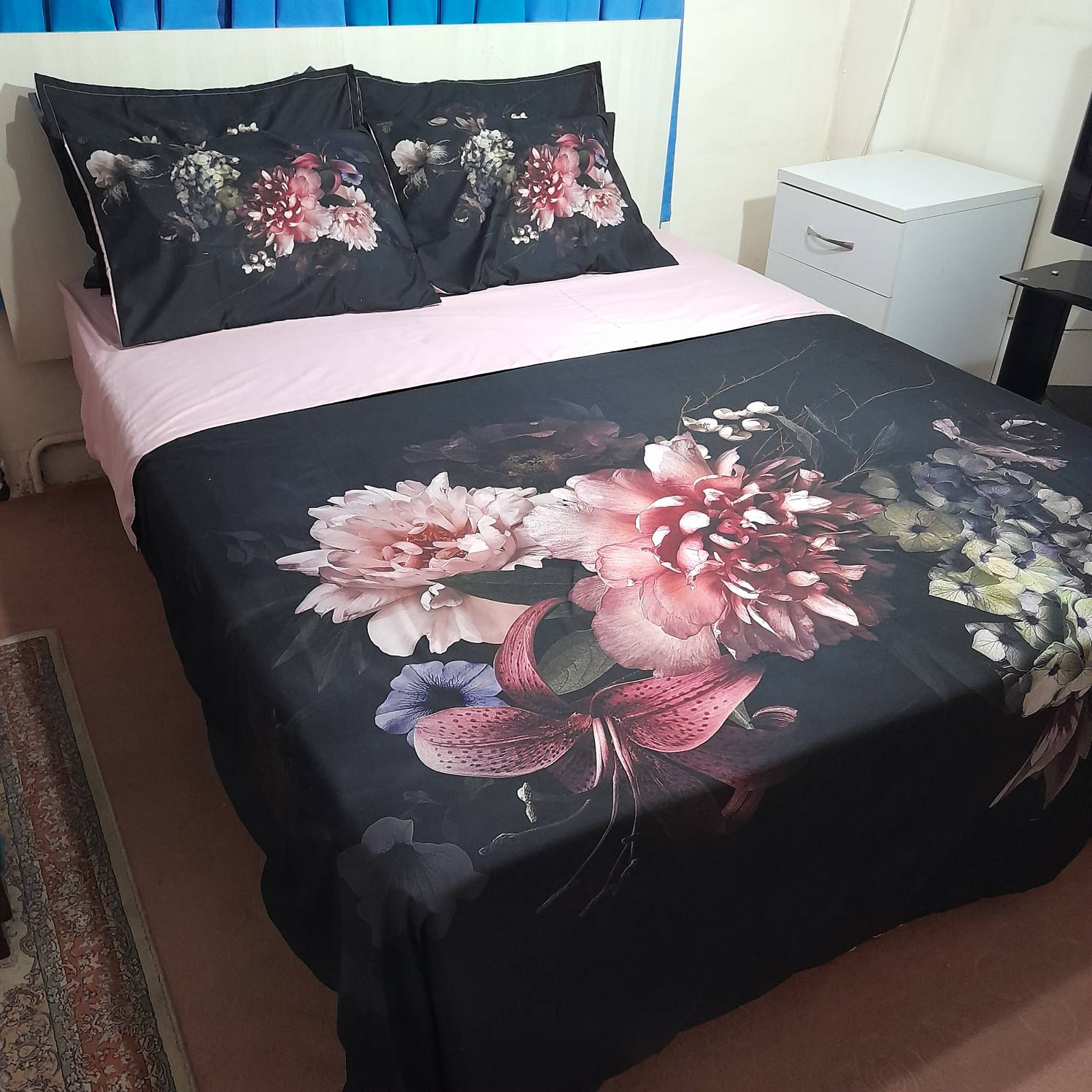 سرویس روتختی مدل سه‌بعدی طرح گل niki10.28.240 کد 160 دو نفره شش تکه