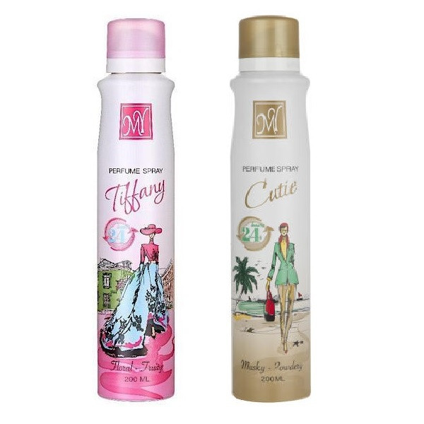 اسپری خوشبو کننده بدن زنانه مای مدل تیفانی و کیوتی حجم 200 میلی لیتر مجموعه 2 عددی