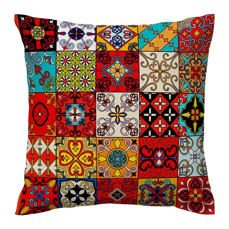 کاور کوسن مدل چهل تیکه دورو طرح دار کد 9840