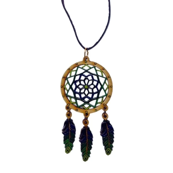 گردنبند زنانه مدل سرخپوستی چوبی طرح دریم کچر کد NC114