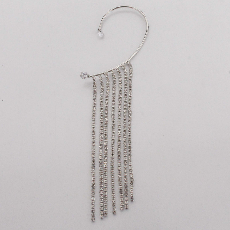 گوشواره زنانه مدل ایرکاف لاله گوش طرح آبشاری نگین دار کد 02