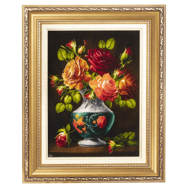 تابلو فرش دستباف سی پرشیا طرح گل در گلدان کد 904224