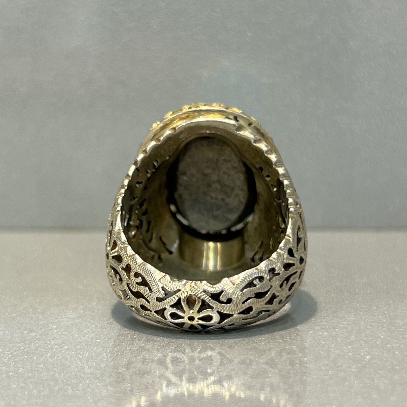 انگشتر نقره مردانه مدل اسپرت با نگین فیروزه نیشابوری 624 - - 3