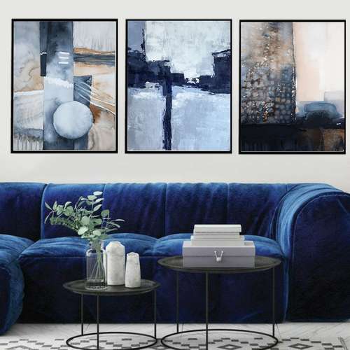 تابلو طرح پتینه مدرن کد140005024مجموعه سه عددی