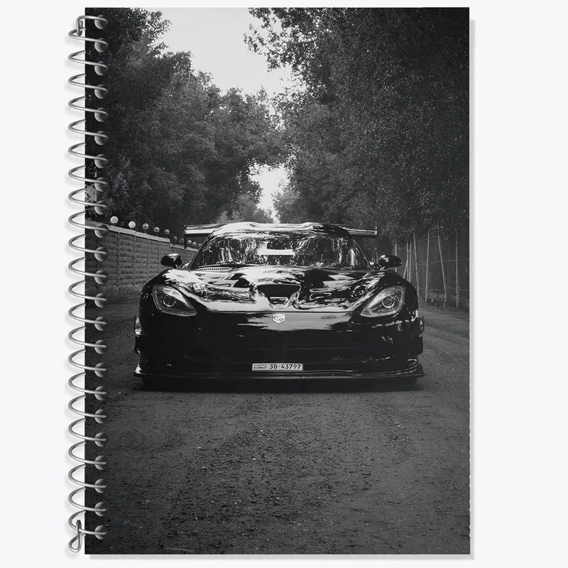 دفتر زبان 50 برگ خندالو مدل سه خط طرح ماشین اسپرت Sport Car کد 28731