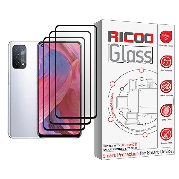 محافظ صفحه نمایش ریکو مدل Ricoo Glass MIX003 مناسب برای گوشی موبایل اوپو A74 5G بسته سه عددی