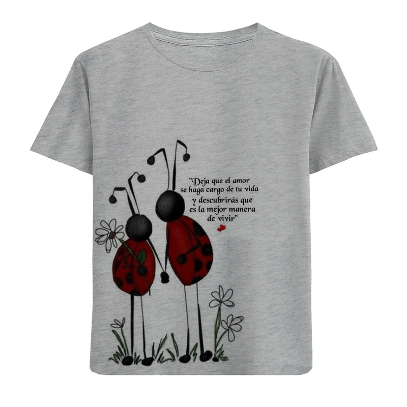 تی شرت آستین کوتاه بچگانه مدل عشق کفشدوزکی F617