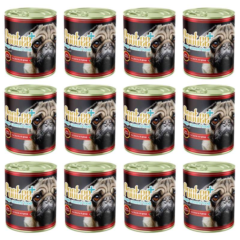 کنسرو غذای سگ پوتی مدل Red Meat وزن 800 گرم بسته 12 عددی