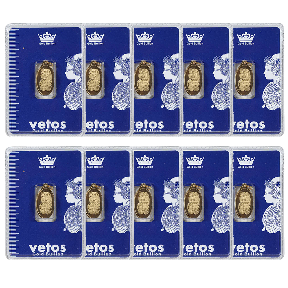 شمش طلا 18 عیار مدل 1403 مجموعه 10 عددی