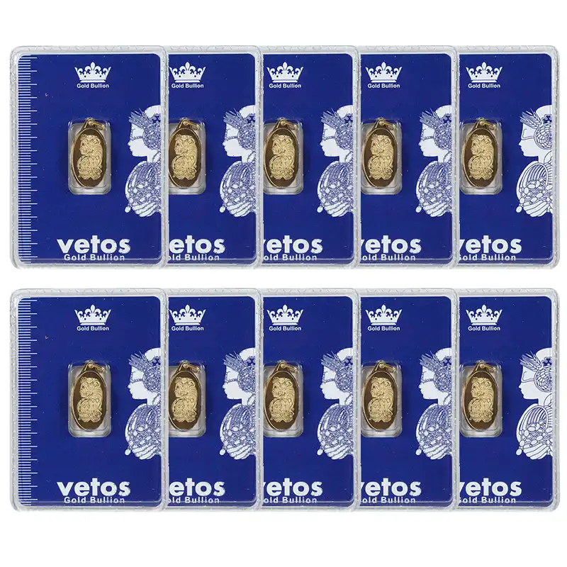 شمش طلا 18 عیار مدل 1403 مجموعه 10 عددی