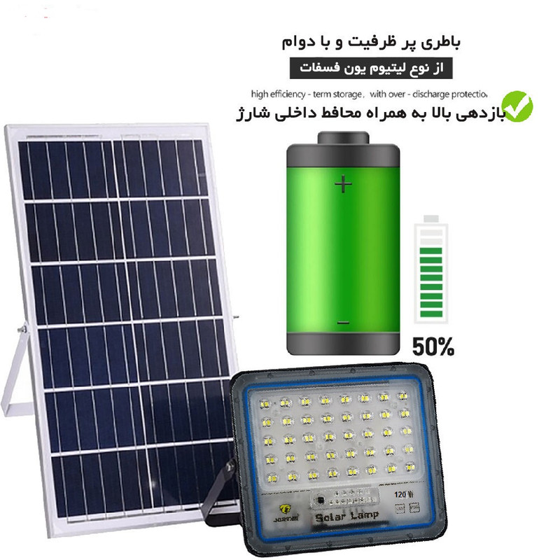 پروژکتور خورشیدی جورتان مدل JT-BS-120W-TF