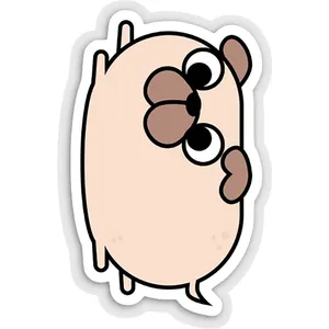 استیکر لپ تاپ طرح Cute Pug کد ST438